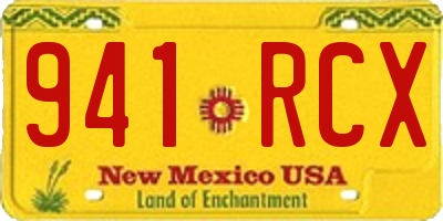NM license plate 941RCX
