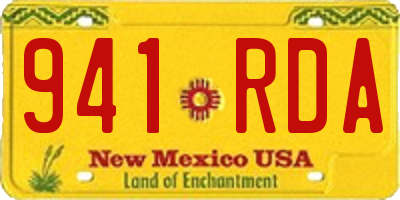 NM license plate 941RDA