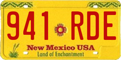 NM license plate 941RDE