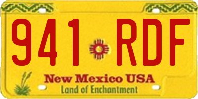 NM license plate 941RDF