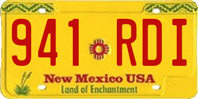 NM license plate 941RDI