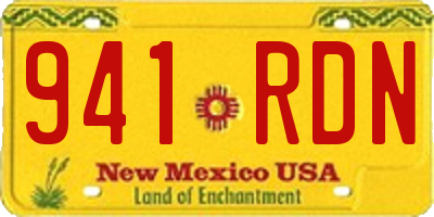NM license plate 941RDN