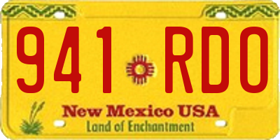 NM license plate 941RDO