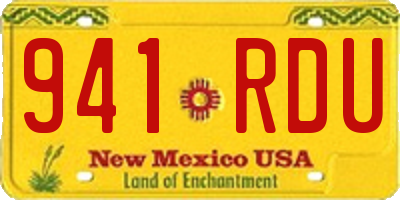 NM license plate 941RDU
