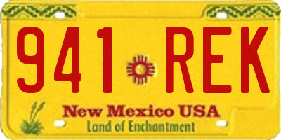 NM license plate 941REK