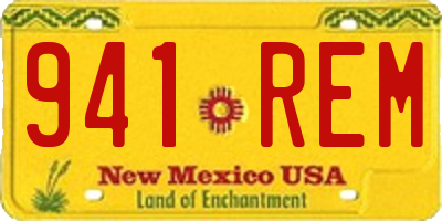 NM license plate 941REM