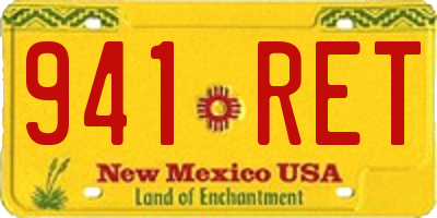 NM license plate 941RET