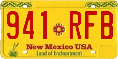 NM license plate 941RFB