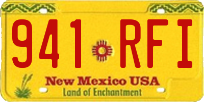 NM license plate 941RFI