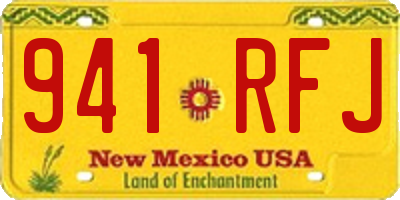 NM license plate 941RFJ