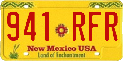 NM license plate 941RFR
