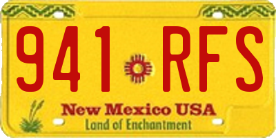 NM license plate 941RFS