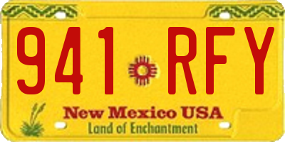 NM license plate 941RFY