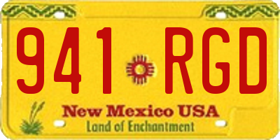 NM license plate 941RGD