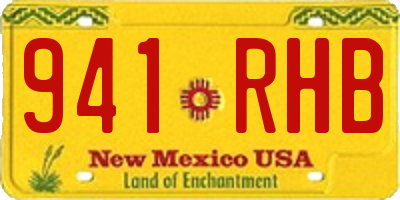 NM license plate 941RHB