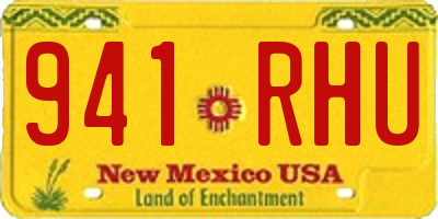 NM license plate 941RHU