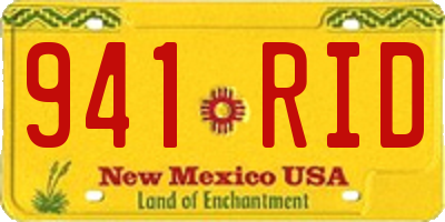 NM license plate 941RID