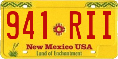 NM license plate 941RII