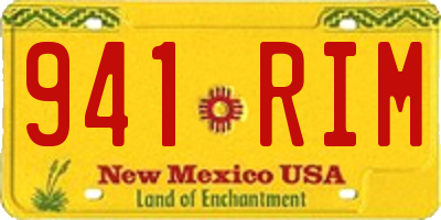 NM license plate 941RIM