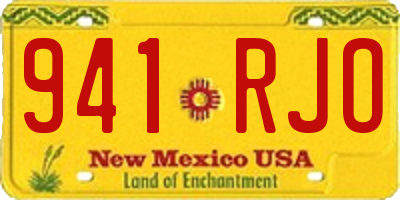 NM license plate 941RJO