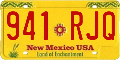 NM license plate 941RJQ
