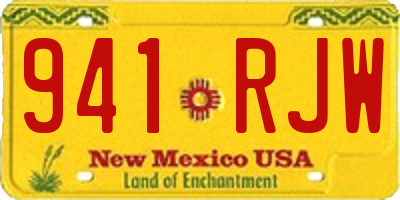 NM license plate 941RJW