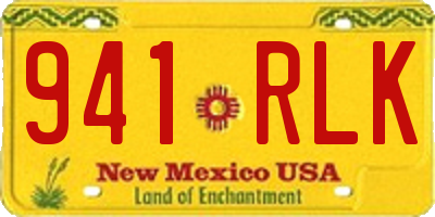 NM license plate 941RLK