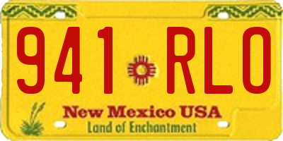 NM license plate 941RLO