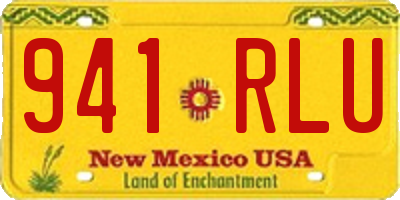 NM license plate 941RLU