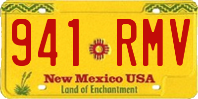 NM license plate 941RMV