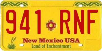NM license plate 941RNF