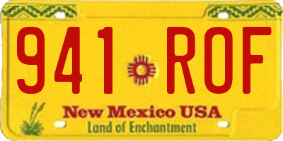 NM license plate 941ROF