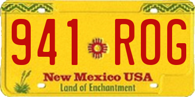 NM license plate 941ROG