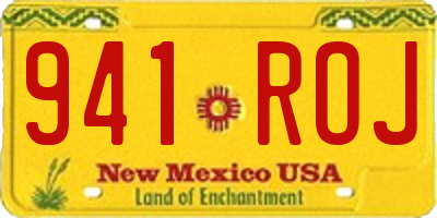 NM license plate 941ROJ
