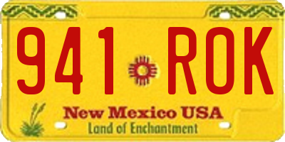 NM license plate 941ROK