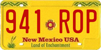 NM license plate 941ROP