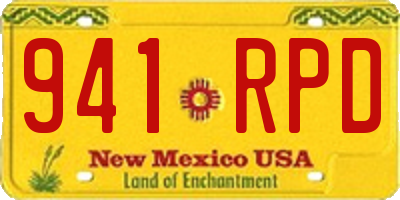 NM license plate 941RPD
