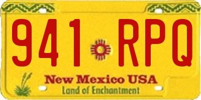 NM license plate 941RPQ