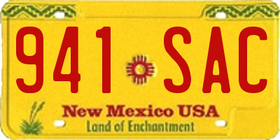 NM license plate 941SAC