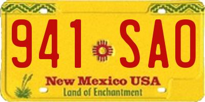 NM license plate 941SAO