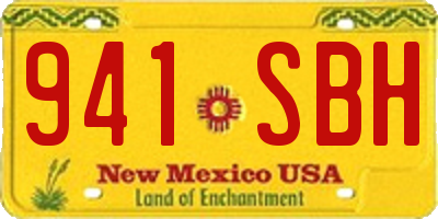 NM license plate 941SBH