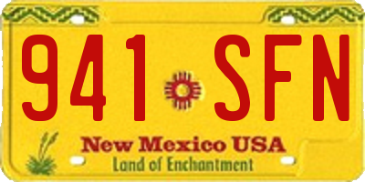 NM license plate 941SFN