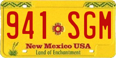 NM license plate 941SGM
