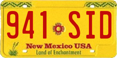 NM license plate 941SID