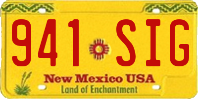 NM license plate 941SIG