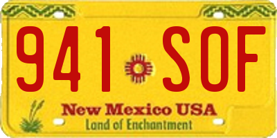 NM license plate 941SOF
