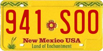 NM license plate 941SOO