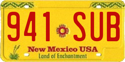 NM license plate 941SUB