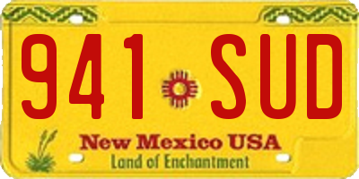 NM license plate 941SUD