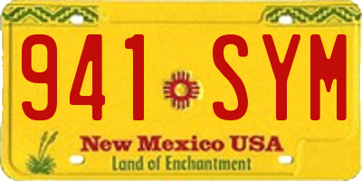 NM license plate 941SYM